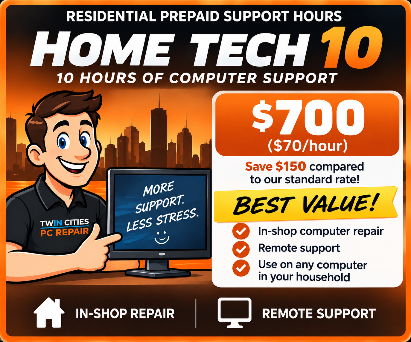 Home Tech 10 prepaid computer support Bloomington MN