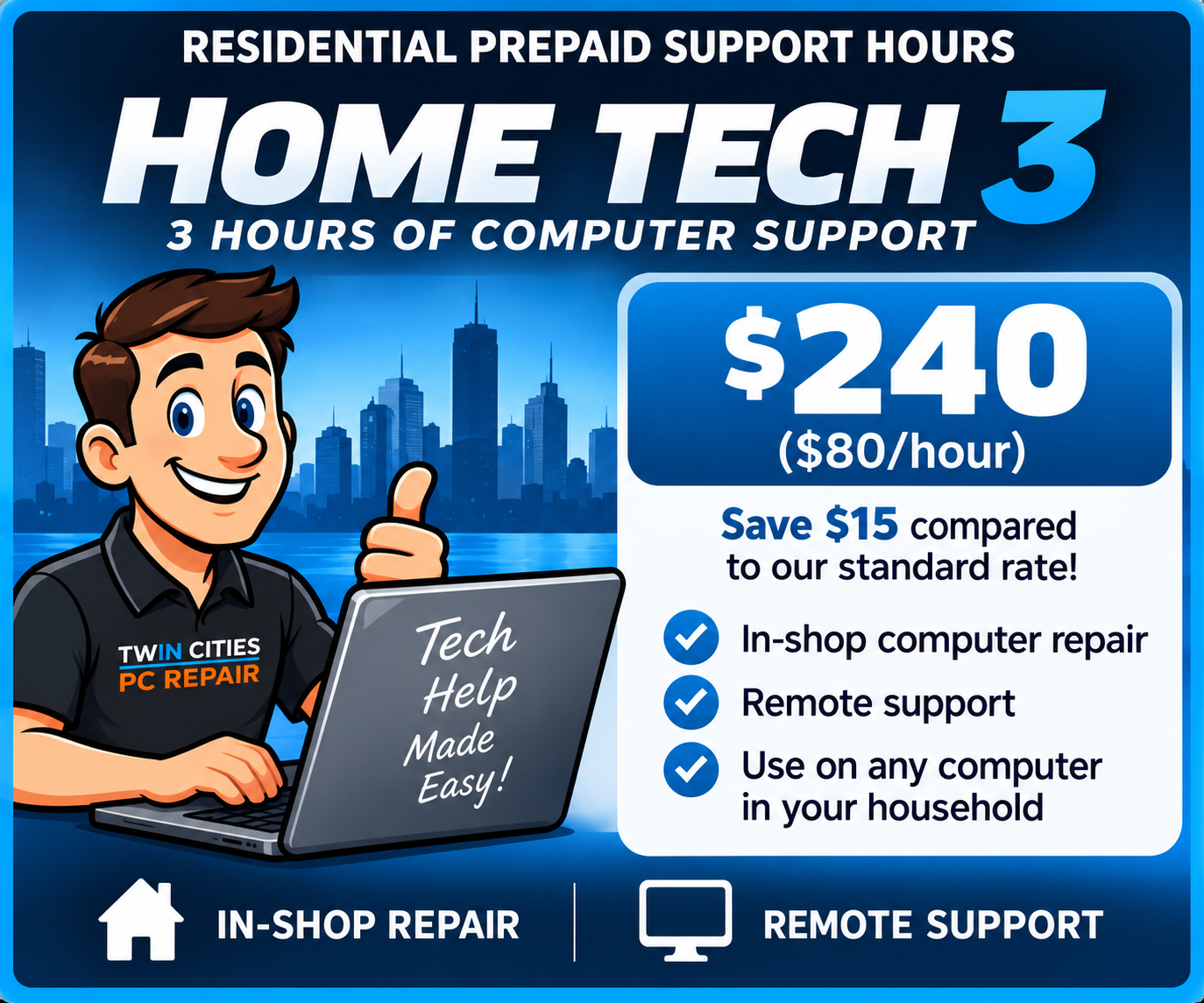 Home Tech 3 prepaid computer support Bloomington MN