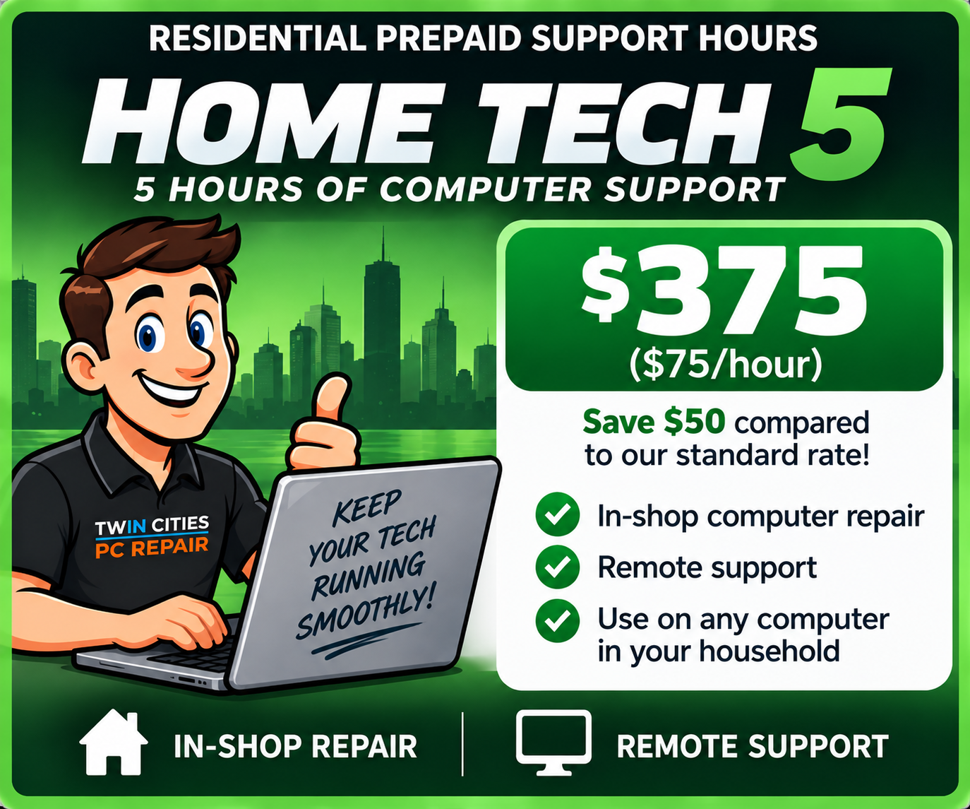 Home Tech 5 prepaid computer support Bloomington MN